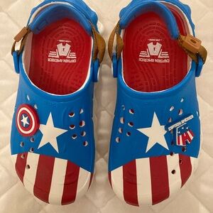 CROCS Kids Blue and Red Captain Sandals size C13